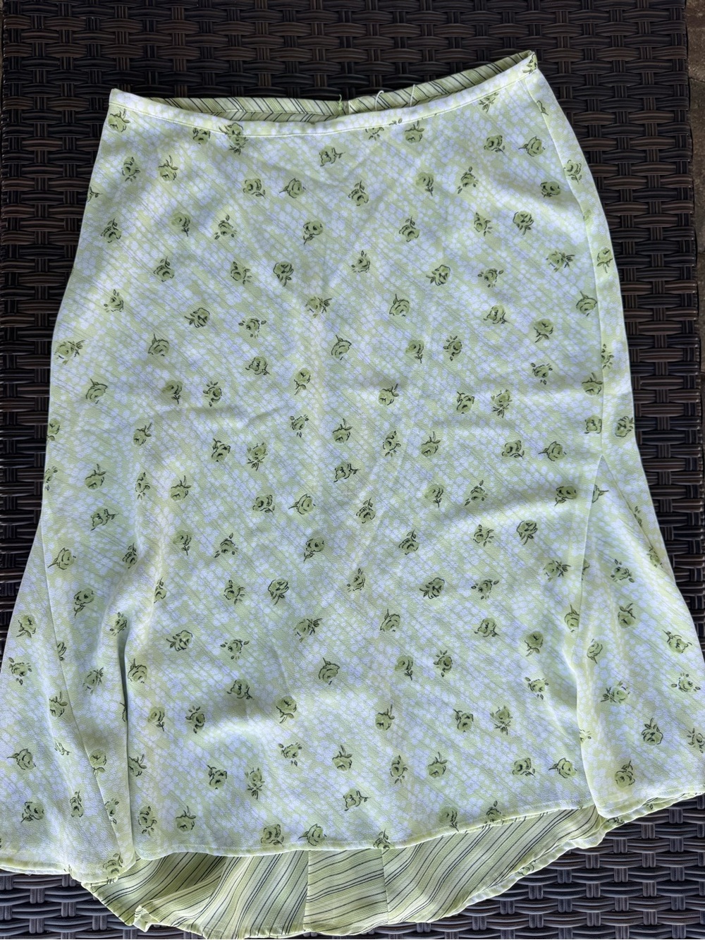 Y2K Vintage Emma James Liz Claiborne Reversible Floral Stripe Skirt Size 14